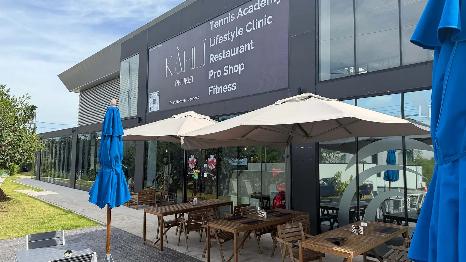 The KĀHLĪ Phuket building and shaded outdoor terrace