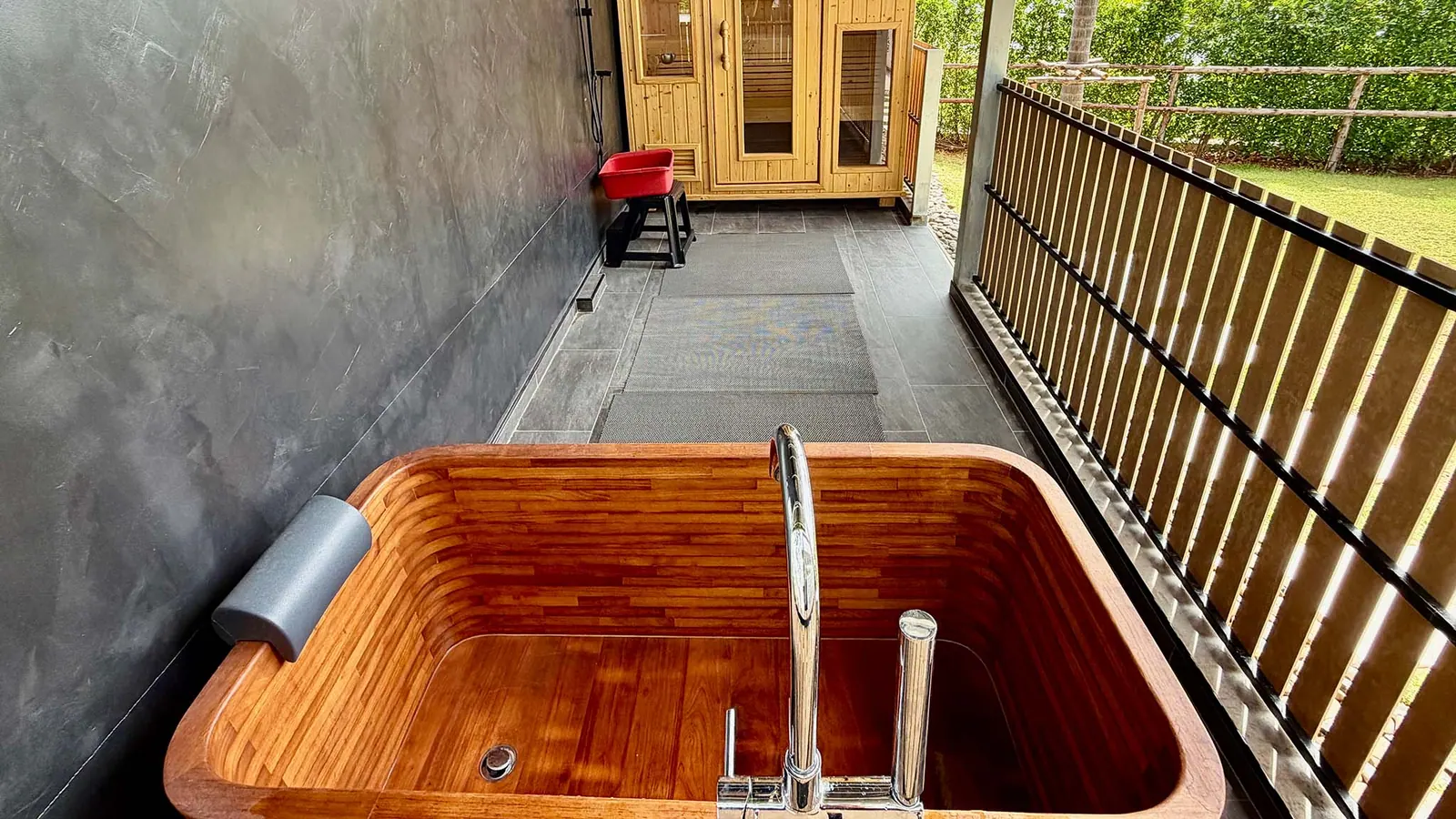 The ice bath in the recovery area at KĀHLĪ Phuket