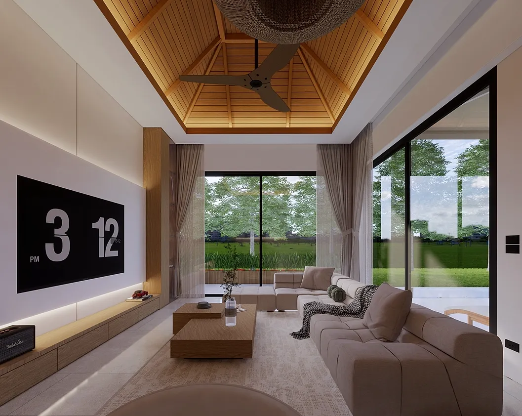 พาวิลเลียนนั่งเล่นใน KĀHLĪ Hillside Villa