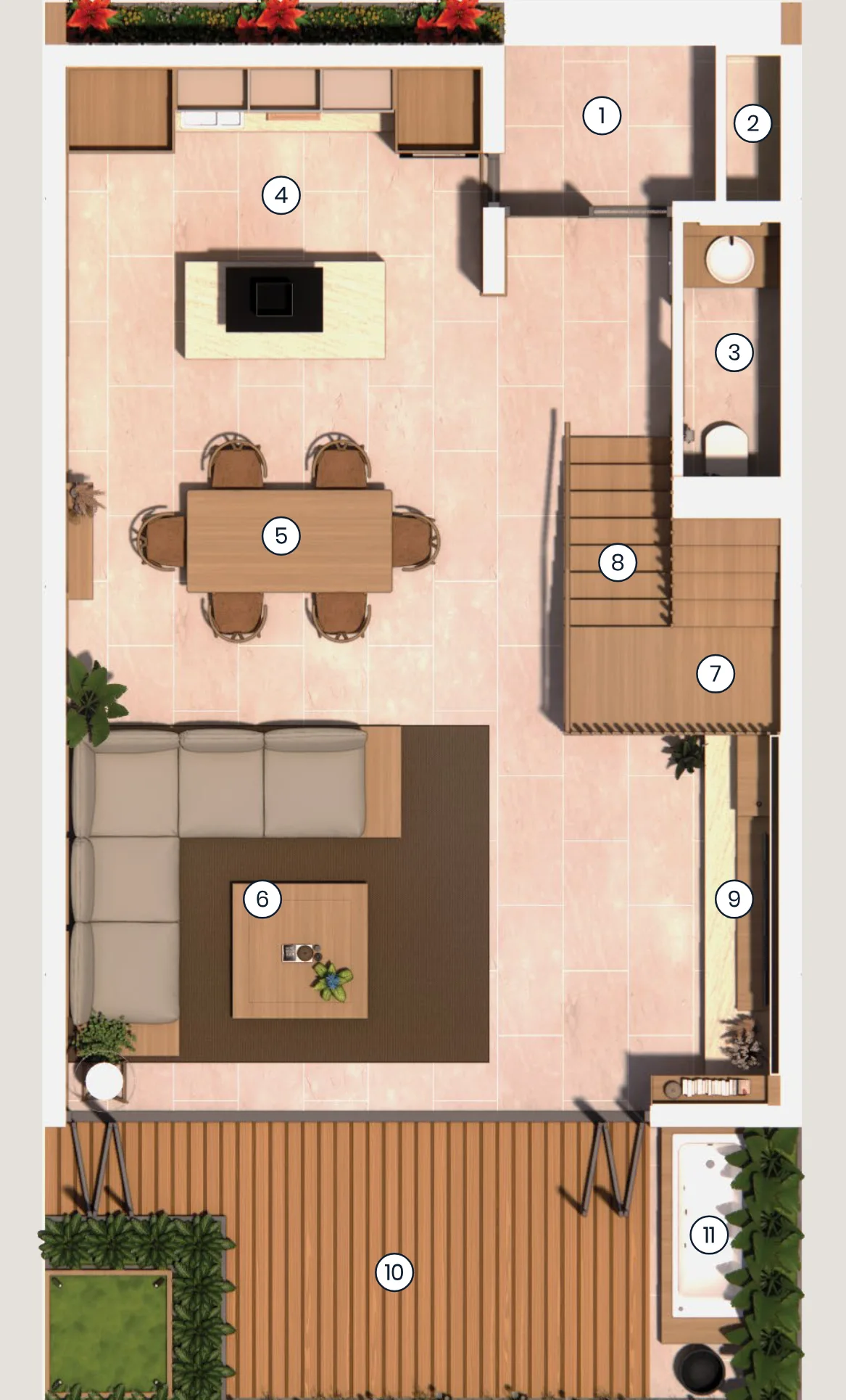 ผังชั้นที่หนึ่งของ KĀHLĪ Terraces