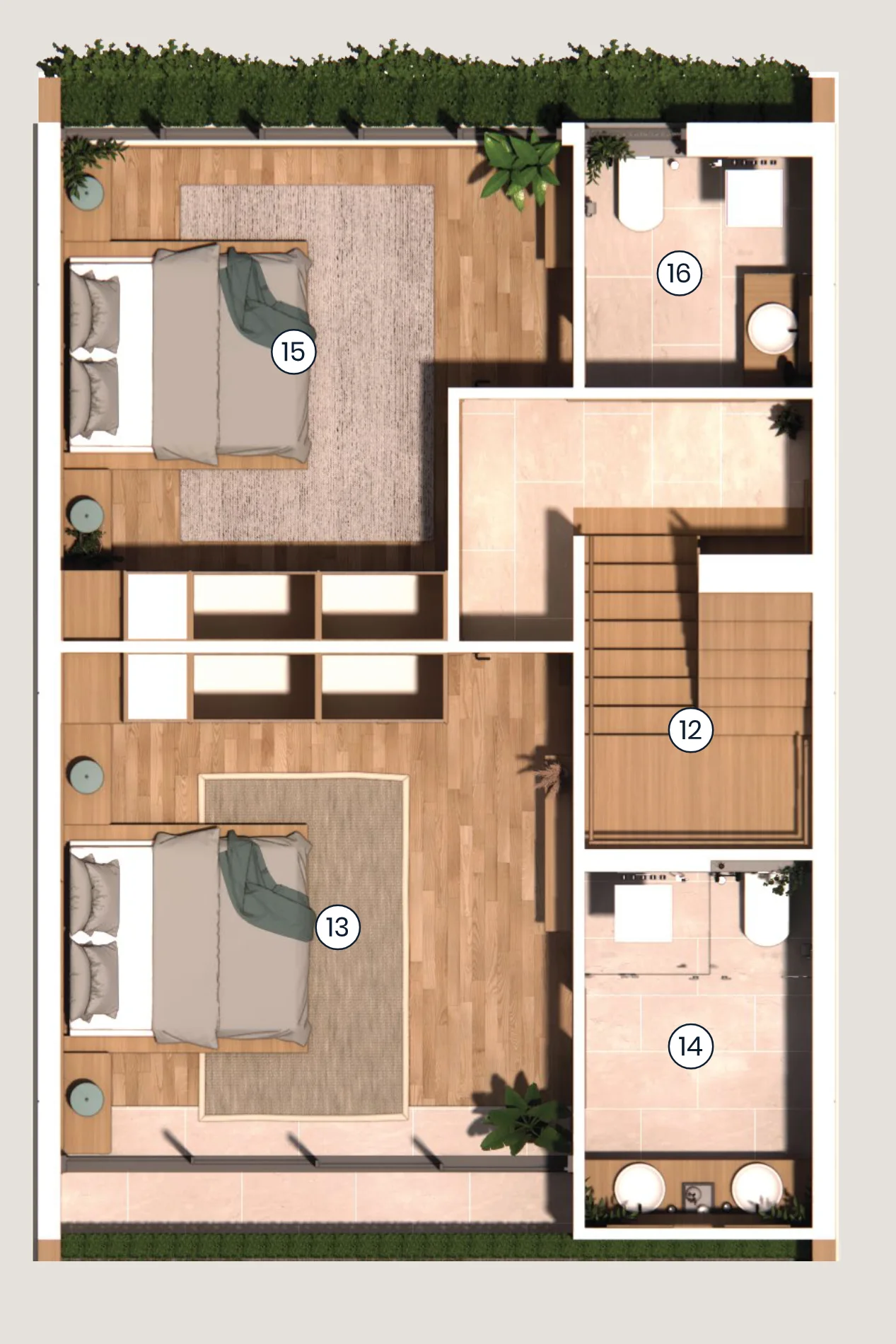 ผังชั้นที่สองของ KĀHLĪ Terraces