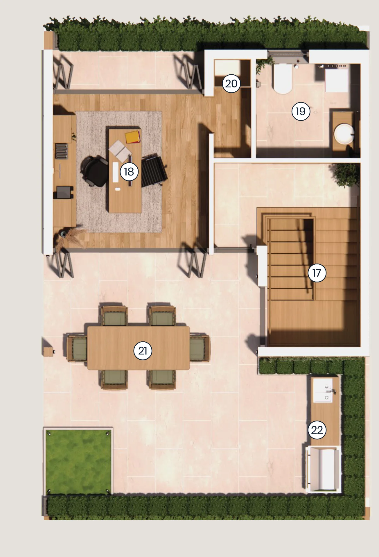 ผังชั้นที่สามของ KĀHLĪ Terraces
