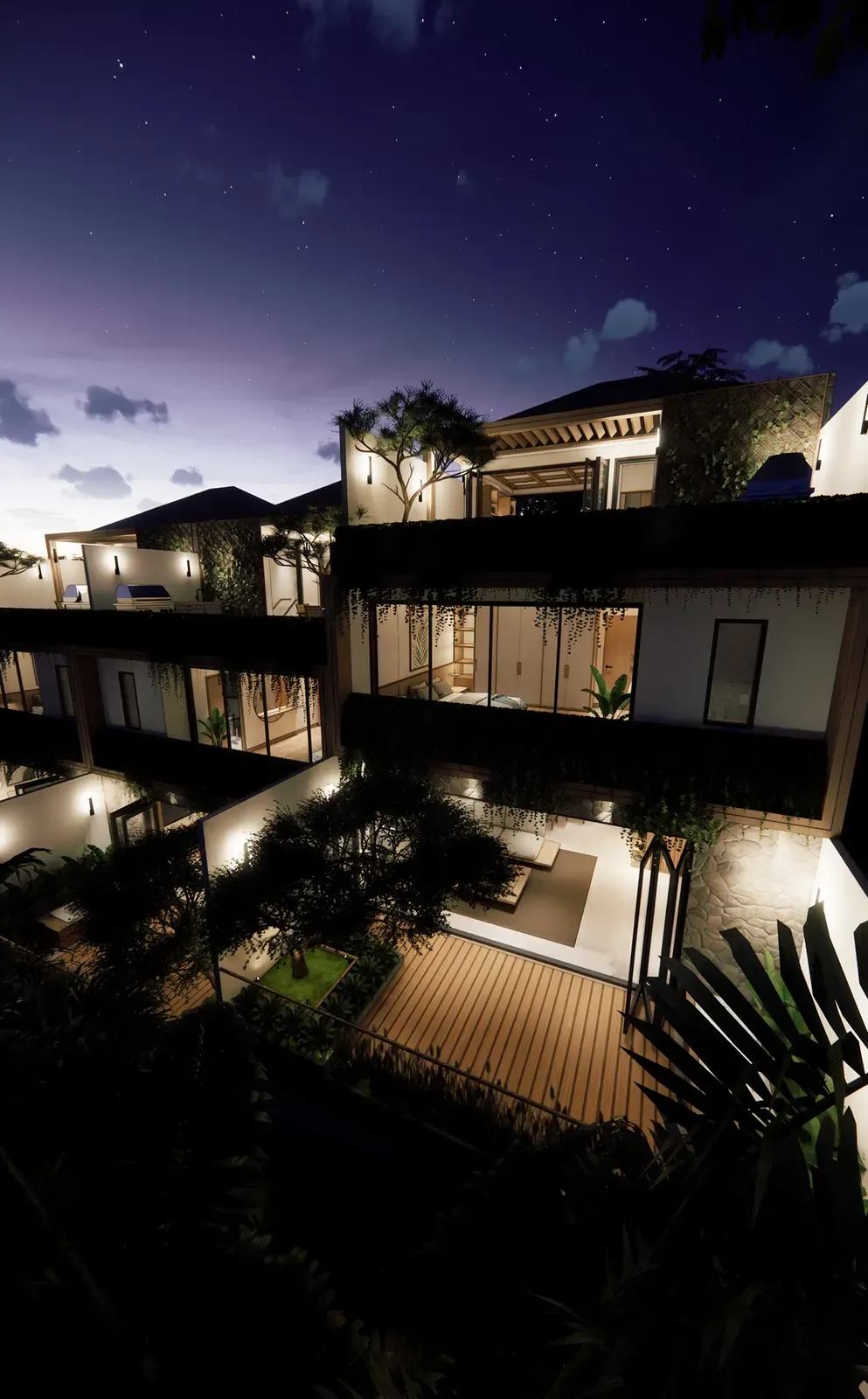 KĀHLĪ Terraces ยามค่ำคืน ในบ้าน KĀHLĪ Terrace