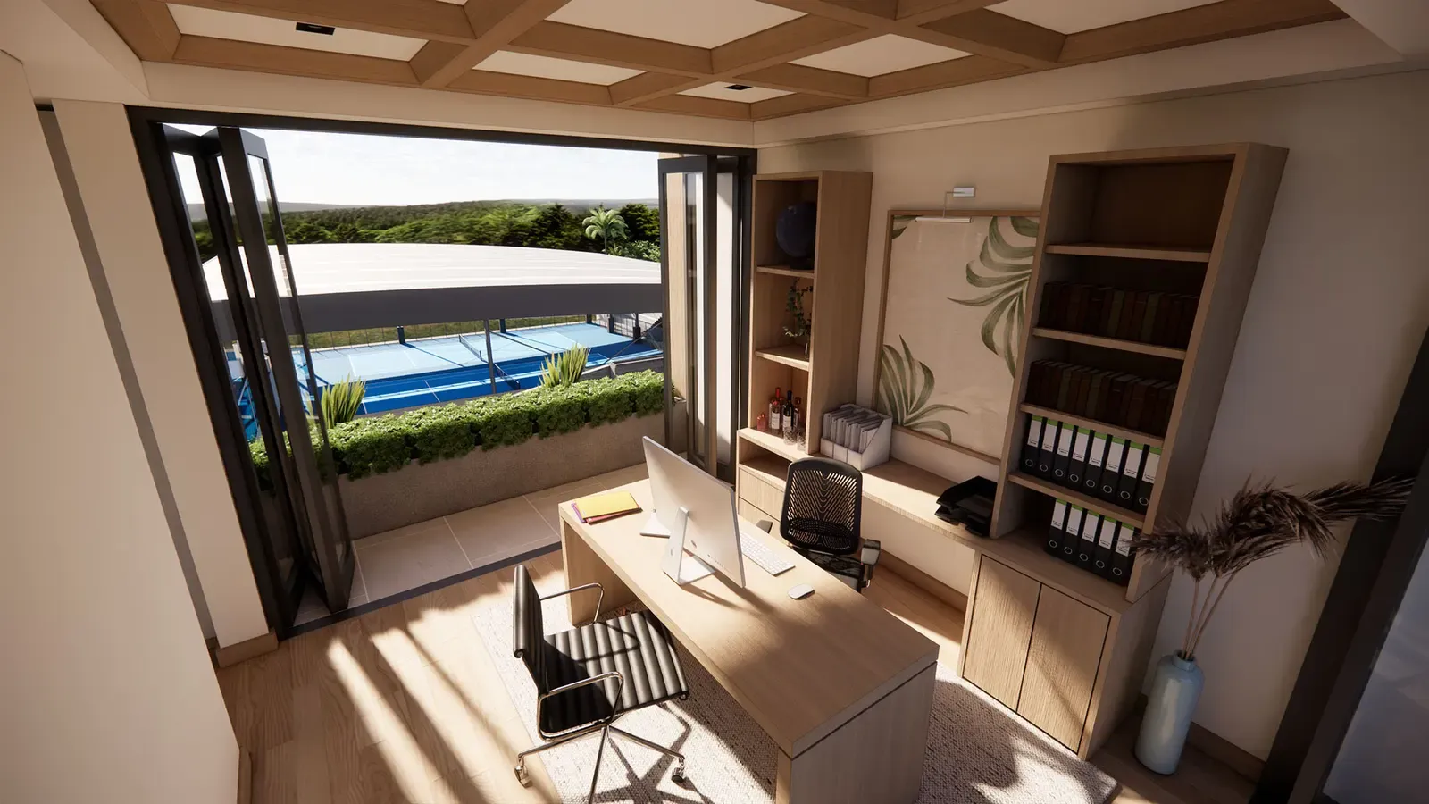 ห้องทำงานชั้นบนสุดในบ้าน KĀHLĪ Terrace