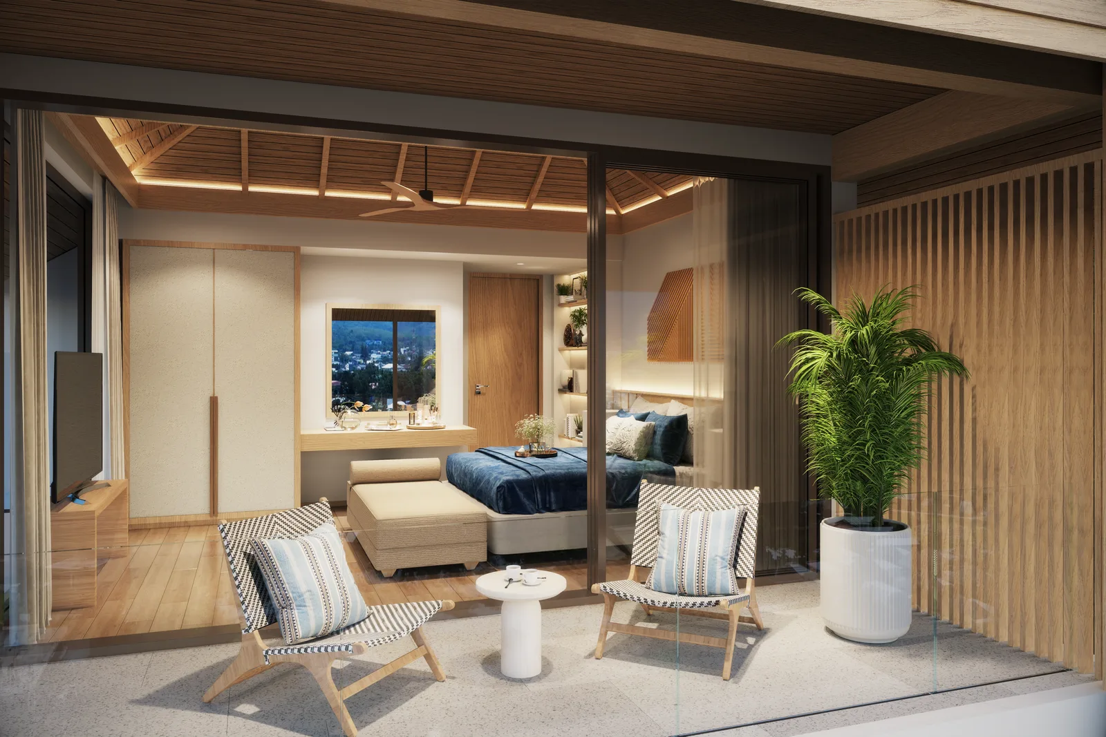 The upstairs bedroom — KĀHLĪ Hillside Villa 2