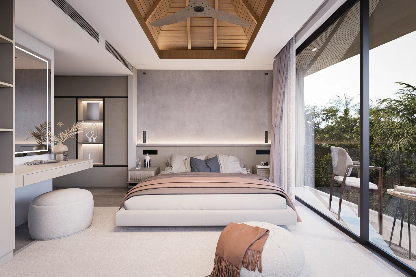 ห้องนอน 2 ห้องนอนใหญ่ชั้นบนใน KĀHLĪ Hillside Villa