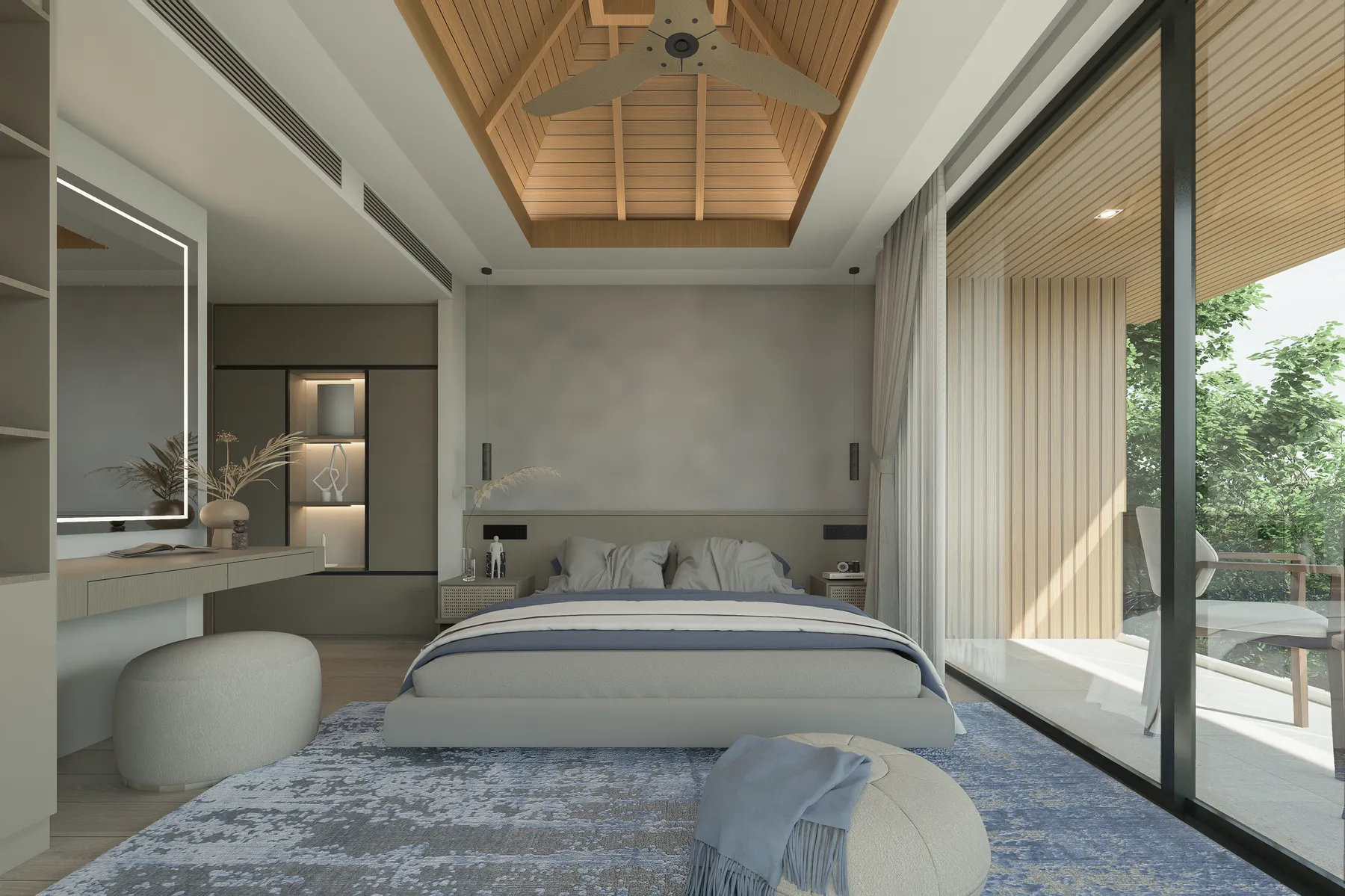 Спальня 2, мастер-спальня на верхнем этаже, KĀHLĪ Hillside Villas, Вилла 15