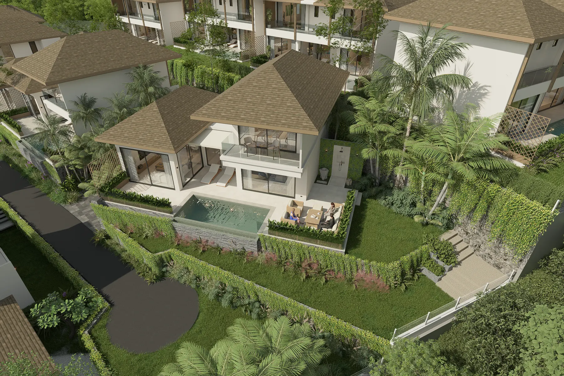 Зона отдыха под открытым небом, только у Виллы 15, KĀHLĪ Hillside Villas, Вилла 15