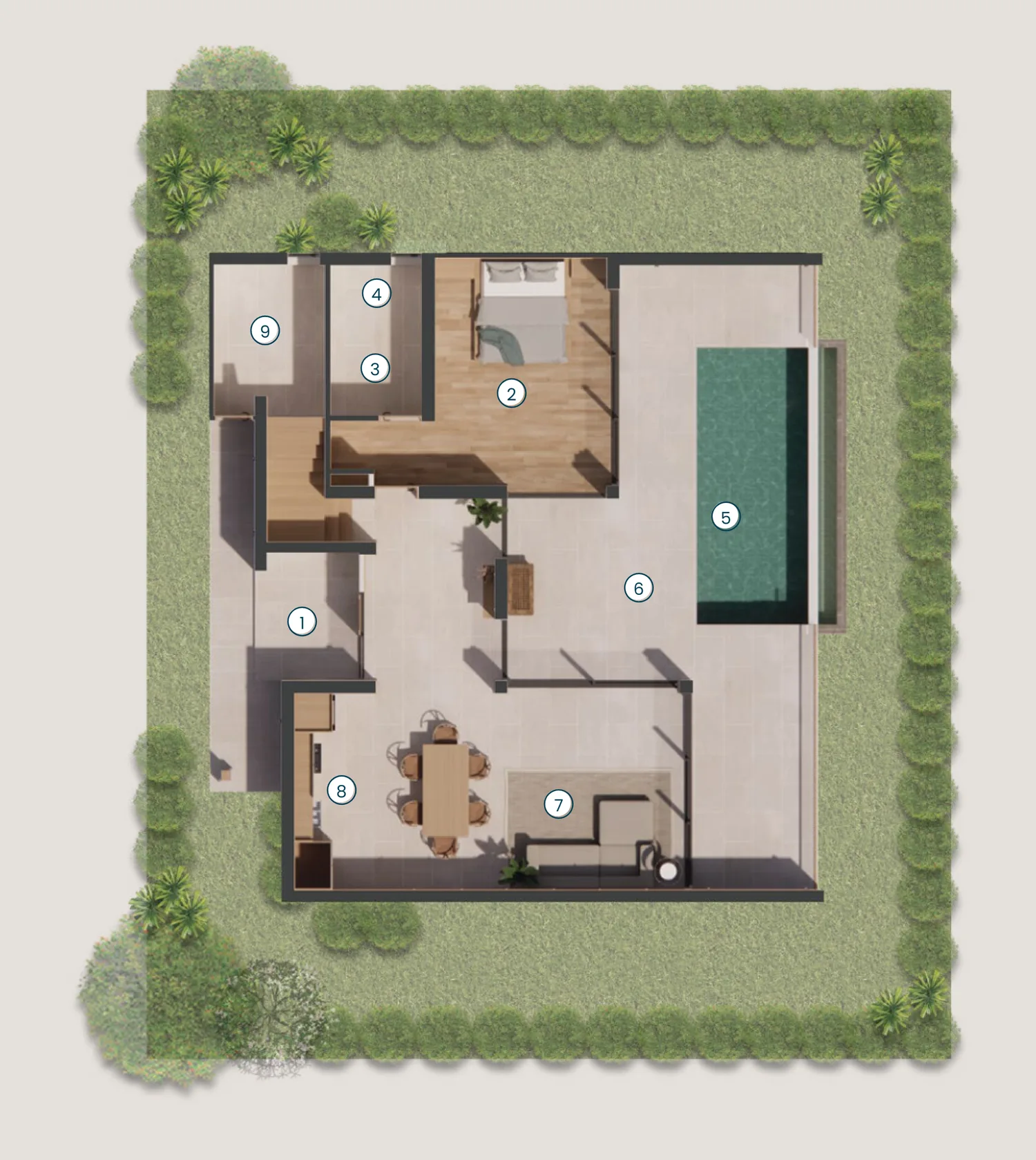 ชั้นล่าง KĀHLĪ Hillside Villa 18