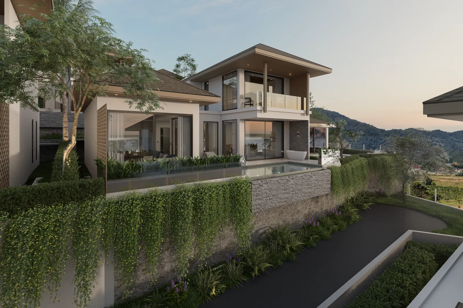 Villa 8, with the real view from its plot, KĀHLĪ Hillside Villa 8